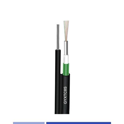 কেনা মেসেঞ্জার PE জ্যাকেটযুক্ত GYXTC8S সহ 12 ফাইবার সিঙ্গেলমোড 9/125um এয়ারিয়াল ফাইবার কেবল অনলাইনে উৎপাদন