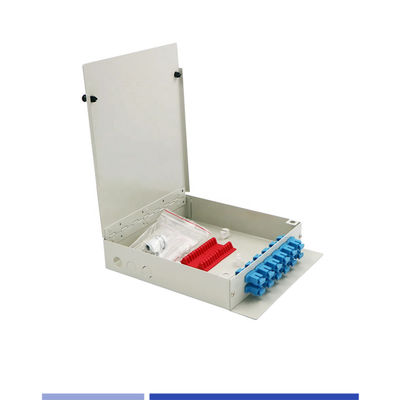 কেনা ওয়াল মাউন্টেড অ্যাপ্লিকেশনের জন্য কোল্ড-রোল্ড স্টিল নির্মাণ সহ 12 পোর্ট ফাইবার অপটিক বিতরণ বক্স অনলাইনে উৎপাদন