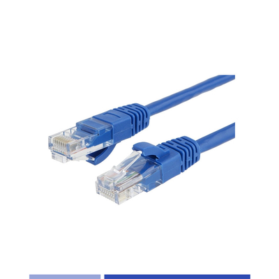 কেনা UTP 24AWG স্ট্র্যান্ডড Cat6 প্যাচ কর্ড পিভিসি 1m কপার প্যাচ কর্ড নীল অনলাইনে উৎপাদন