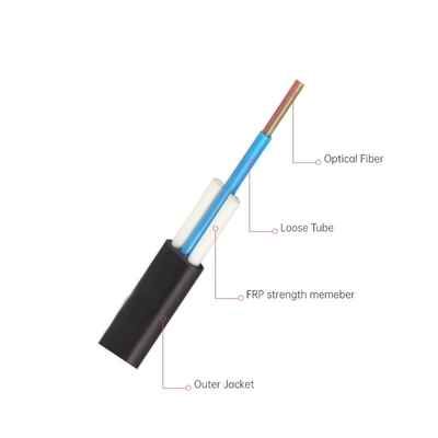 ফ্ল্যাট ইনডোর এয়ার ফাইবার ড্রপ ক্যাবল 9/125 SMF G657A1 6 ফাইবার LSZH কালো বহুমুখী