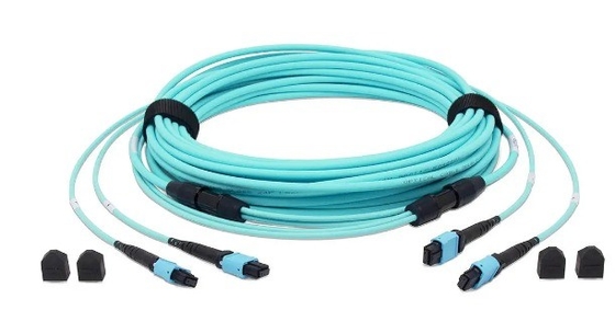 24 ফাইবার OM3 MTP® ফাইবার অপটিক ট্রাঙ্ক ক্যাবল মহিলা OM3 মাল্টিমোড 3m LSZH