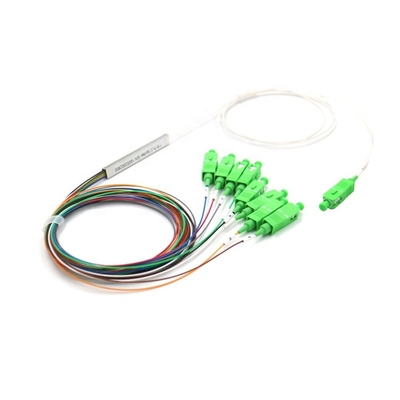 1x8 ফাইবার PLC স্প্লিটার সিঙ্গেল মোড SC/APC ব্লকলেস মিনি মডিউল 900µM 1.5 মিটার