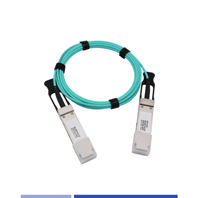 40G অ্যাক্টিভ অপটিক্যাল ক্যাবল ((AOC) QSFP+ OM3 অ্যাক্টিভ ক্যাবল 1m LSZH Aqua