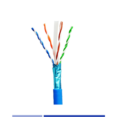 F/UTP 23AWG Cat6 ক্যাবল সলিড কপার 4 জোড়া পিভিসি জ্যাকেট ব্লু 305Mtr